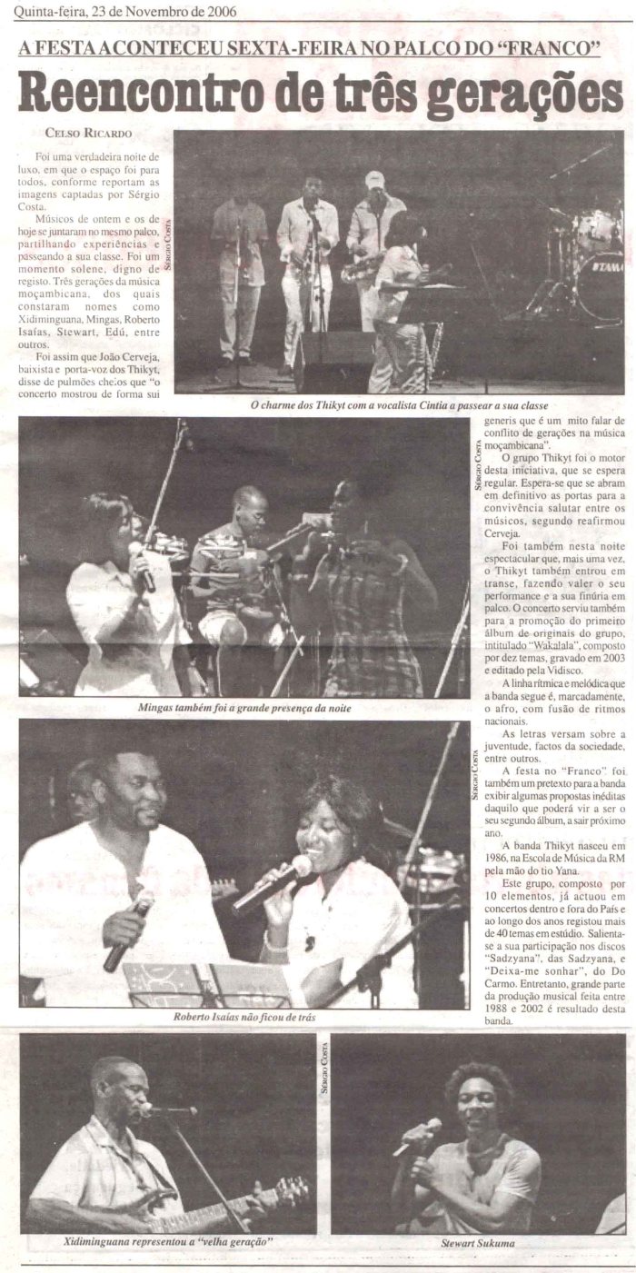 'Zambeze' (News Weekly, Moçambique) November 23, 2006