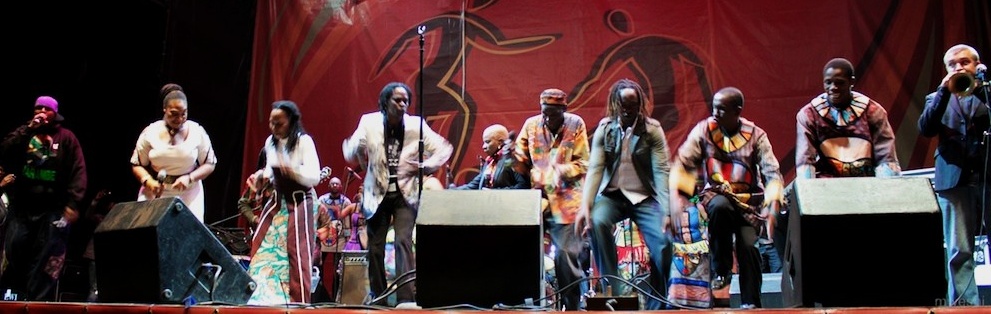 Performing the 8 Goals For Africa song at the FIFA fanfest in Soweto