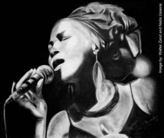 Charcoal drawing of Mingas by Walter Zand (original size 1,200x850mm) based on photo by Naita Ussene.