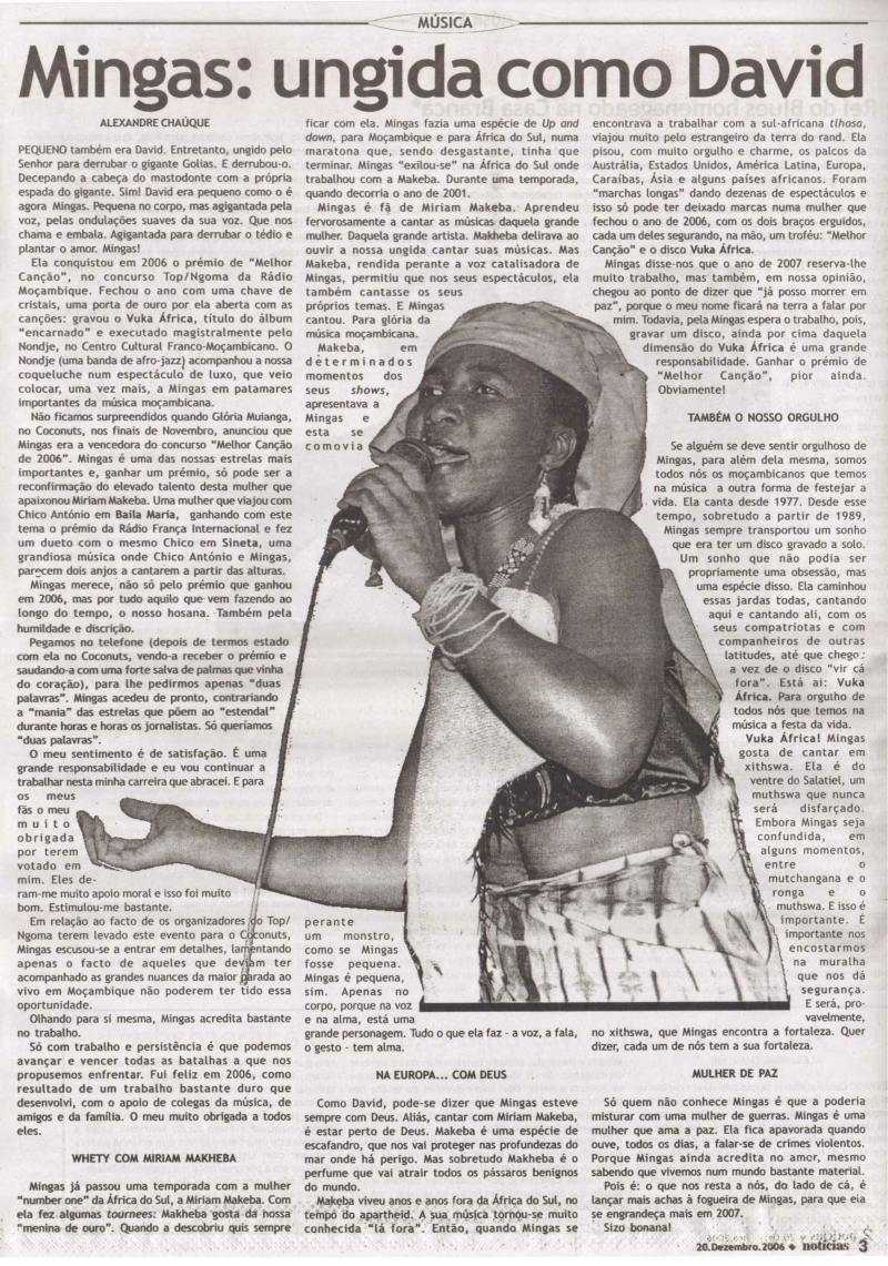 'Noticias' Culture-section (News daily, Moçambique) December 20, 2006