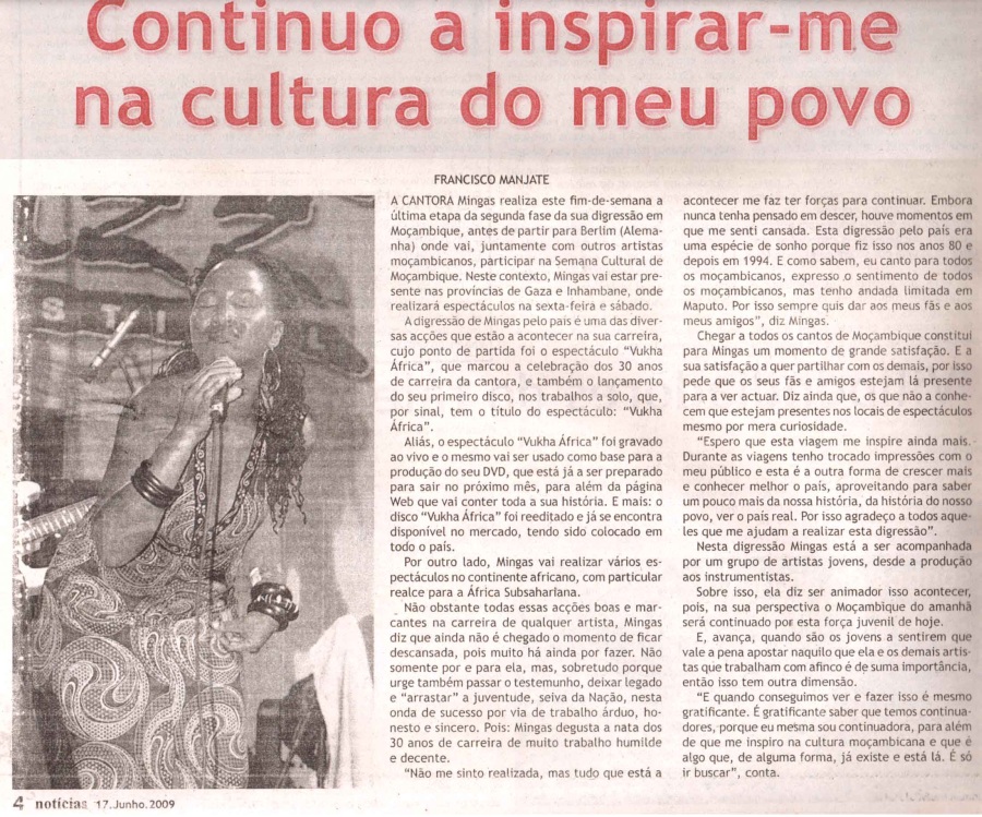 'Noticias', Cultura-section, June 17, 2009