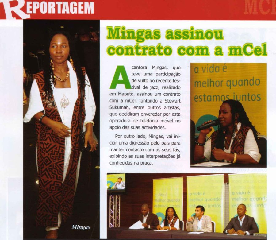 'Pamodzi', April 16, 2009. On the occasion of Mingas signing a sponsorship agreement with the Mozambican mobile phone service provider mCel.