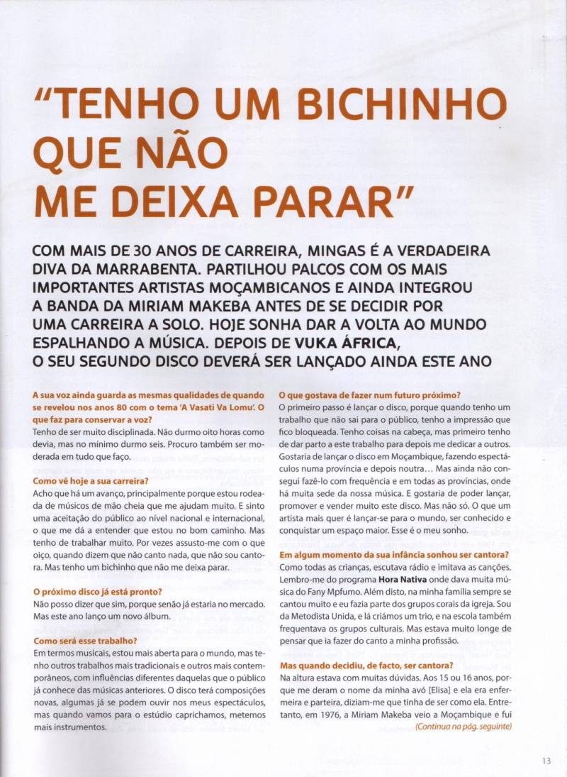 'Viva', September 2013, Page 13 (no.3 of 5 pages), Cover article: interview with Mingas