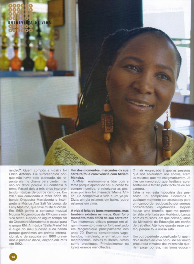 'Missanga' magazine, January 2015, Page 14 (no.8 of 9 pages): Cover article, Interview with Mingas