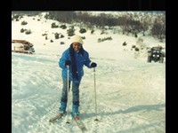 With Orchestra Marrabenta in Norway, March 1988  (First time on skis!)